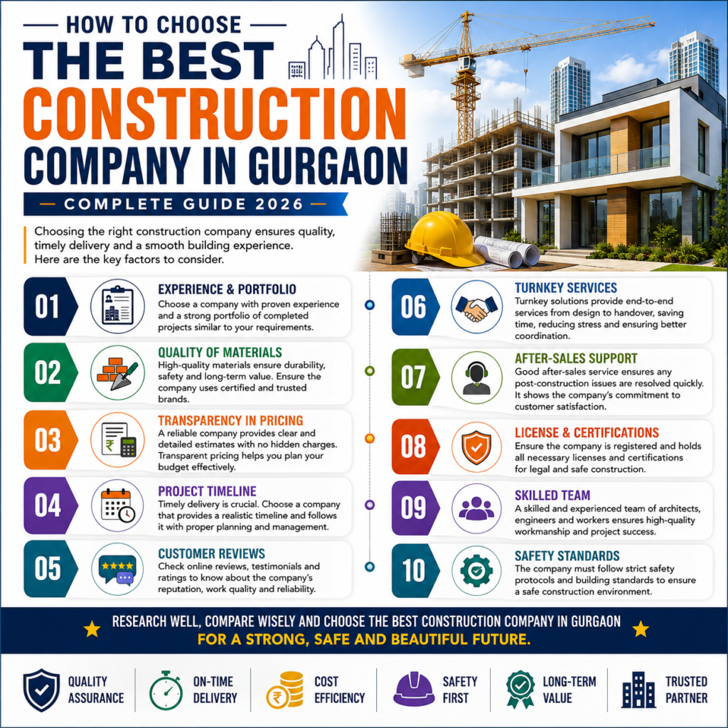 Top 10 Construction Companies in Gurgaon